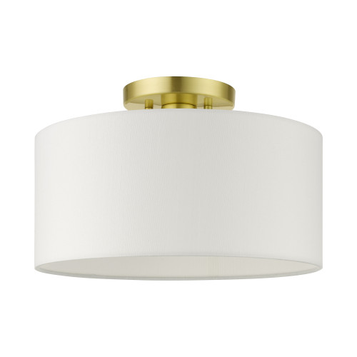 LIVEX LIGHTING 41097-12 Meridian 1 Lt Satin Brass Semi Flush