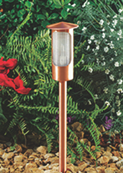 DABMAR LIGHTING LV-LED63-AMB-CP FLAT TOP MINI BOLLARD PRISTMATIC LENS 3.0w AMBER JC-LED 12V, Copper