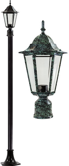 DABMAR LIGHTING GM1301S-LED16-VG Daniella Post Light Fixture w/Clear Glass 16 Watt LED Lamp 85-265 Volts, Verde Green DABMAR LIGHTING GM1301S-LED16-VG Daniella Post Light Fixture w/Clear Glass 16 Watt LED Lamp 85-265 Volts, Verde Green