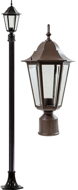 DABMAR LIGHTING GM1301S-LED16-BZ Daniella Post Light Fixture w/Clear Glass 16 Watt LED Lamp 85-265 Volts, Bronze DABMAR LIGHTING GM1301S-LED16-BZ Daniella Post Light Fixture w/Clear Glass 16 Watt LED Lamp 85-265 Volts, Bronze