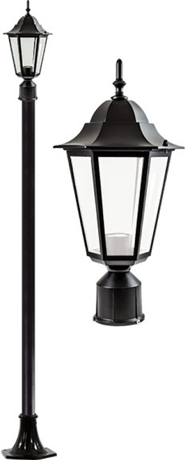 DABMAR LIGHTING GM1301S-LED16-B-FR Daniella Post Light Fixture w/Frosted Glass 16 Watt LED Lamp 85-265 Volts, Black DABMAR LIGHTING GM1301S-LED16-B-FR Daniella Post Light Fixture w/Frosted Glass 16 Watt LED Lamp 85-265 Volts, Black