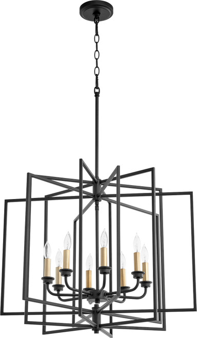 QUORUM 888-8-69 Hammond 8-Light Pendant Light,Noir