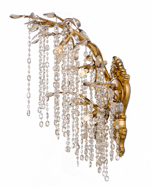 BETHEL INTERNATIONAL AZ02GD 3-Light Wall Sconce,Gold