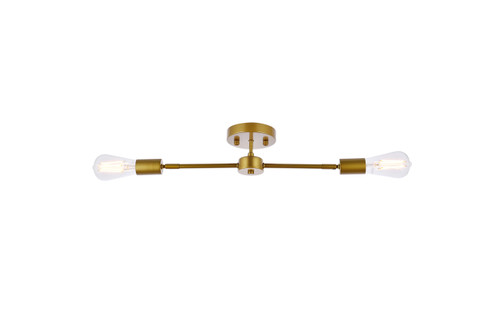 Living District LD2348BR Zane 2 lights brass flush mount