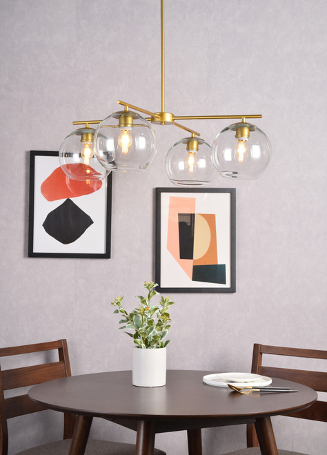 Living District LD2331BR Opus 4 lights brass pendant