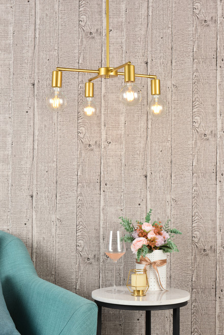 Living District LD2339BR Cairo 4 lights brass pendant