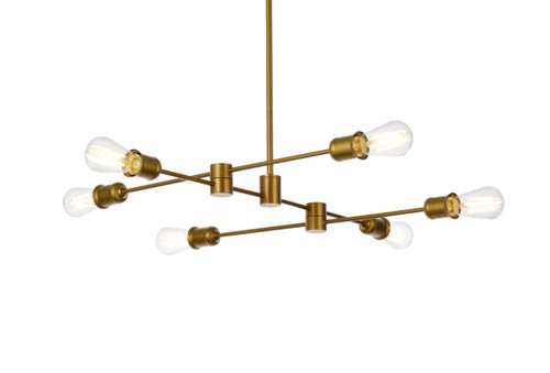 Living Disrict LD7051D31BR Xavier 6 lights pendant in brass