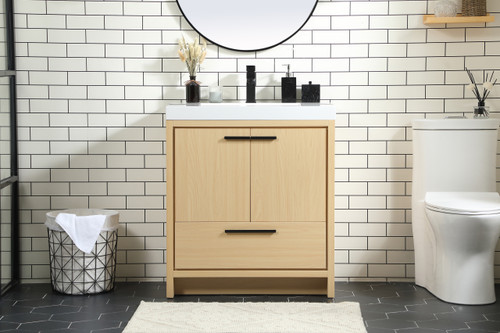 Elegant Décor VF46030MMP 30 inch single bathroom vanity in Maple