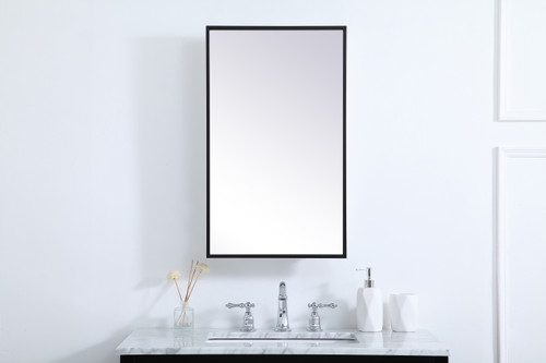 Elegant Decor MR571728BLK Metal mirror medicine cabinet 17 inch x 28 inch in Black