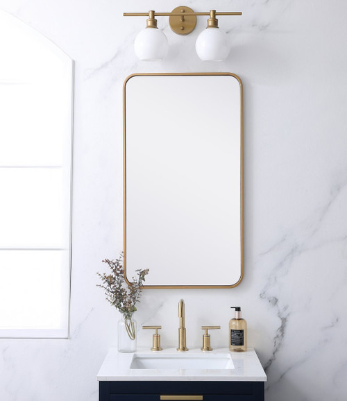 Elegant Decor MR802036BR Soft corner metal rectangular mirror 20x36 inch in Brass Elegant Decor MR802036BR Soft corner metal rectangular mirror 20x36 inch in Brass