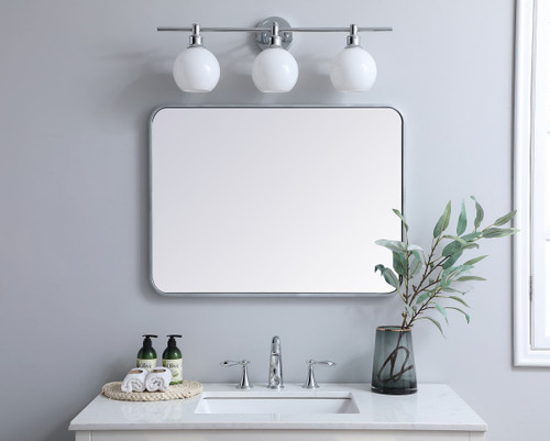 Elegant Decor MR802432S Soft corner metal rectangular mirror 24x32 inch in Silver Elegant Decor MR802432S Soft corner metal rectangular mirror 24x32 inch in Silver