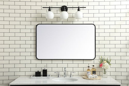 Elegant Decor MR802440BK Soft corner metal rectangular mirror 24x40 inch in Black