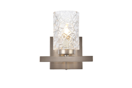Living Disrict LD7025W7SN Cassie 1 light bath sconce in stain nickel with clear shade