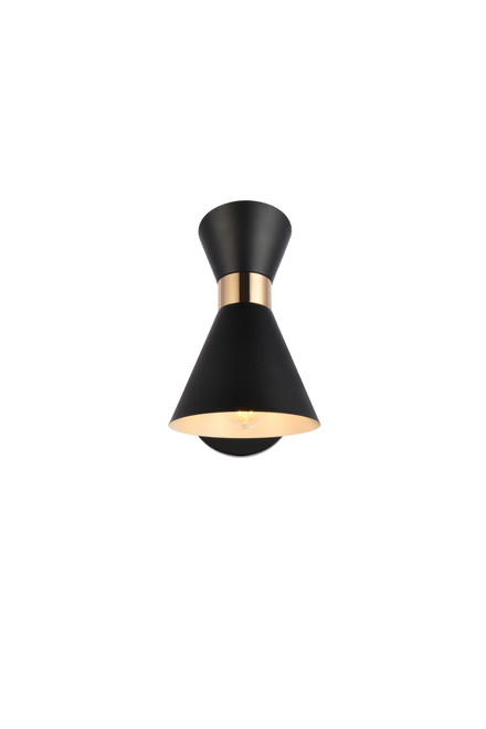 Living District LD2352BK Halycon 5 inch black wall sconce