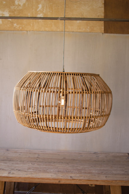 KALALOU NMP1070 LARGE ROUND BAMBOO PENDANT LIGHT