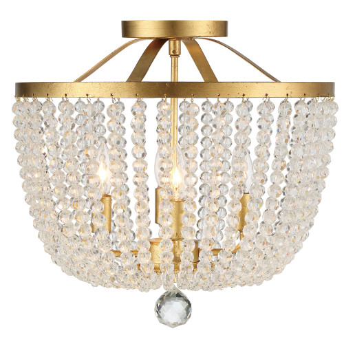 CRYSTORAMA 604-GA_CEILING Rylee 4 Light Antique Gold Ceiling Mount