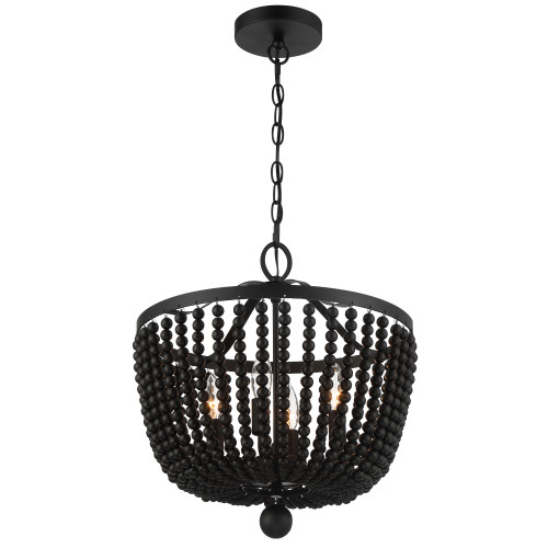 CRYSTORAMA 604-MK Rylee 4 Light Matte Black Chandelier