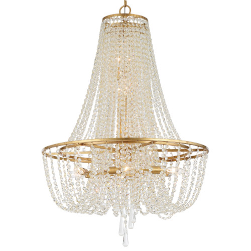 CRYSTORAMA ARC-1917-GA-CL-MWP Arcadia 9 Light Antique Gold Chandelier