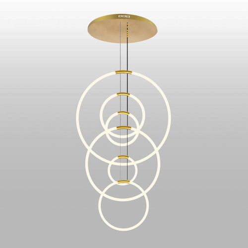 CWI LIGHTING 1273P35-6-602-R 6 Light LED Chandelier with Satin Gold finish