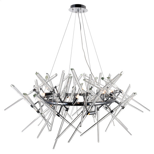 CWI LIGHTING 1154P42-12-601-R 12 Light Chandelier with Chrome Finish