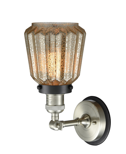 INNOVATIONS LIGHTING 203SN-BPBK-HRBK-G146 Chatham 1 Light Mixed Metals Sconce