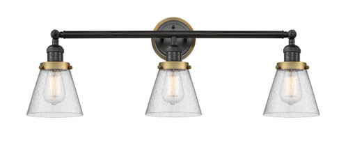 INNOVATIONS LIGHTING 205BK-BPBB-HRBB-G64 Small Cone 3 Light Bath Vanity Light