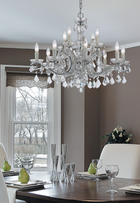 CRYSTORAMA 4479-CH-CL-MWP Maria Theresa 12 Light Clear Crystal Chandelier