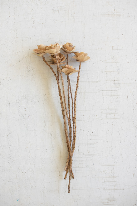 KALALOU NSBE1018 BUNDLE OF 6 WOODEN DECO ROSES ON STEMS KALALOU NSBE1018 BUNDLE OF 6 WOODEN DECO ROSES ON STEMS