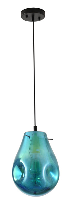 BETHEL INTERNATIONAL DLS49P8B 1-Light Pendant Black & Blue