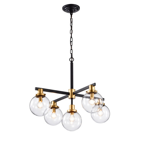 WAREHOUSE OF TIFFANY'S HM084/5 Carson 27.2 in. 6-Light Indoor Chrome Finish Chandelier with Light Kit WAREHOUSE OF TIFFANY'S HM084/5 Carson 27.2 in. 6-Light Indoor Chrome Finish Chandelier with Light Kit
