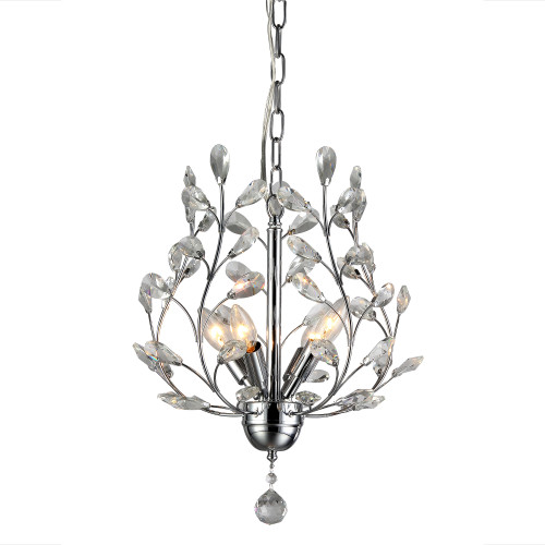WAREHOUSE OF TIFFANY'S RL8026 Marie 14 in. 4-Light Indoor Chrome Finish Chandelier with Light Kit WAREHOUSE OF TIFFANY'S RL8026 Marie 14 in. 4-Light Indoor Chrome Finish Chandelier with Light Kit