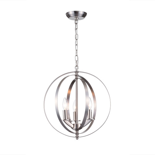 WAREHOUSE OF TIFFANY'S RL8241SN Setsus 18 in. 3-Light Indoor Bronze Finish Chandelier with Light Kit
