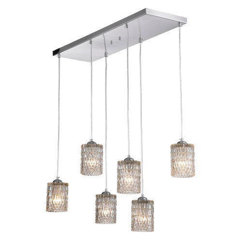 WAREHOUSE OF TIFFANY'S HM025/6 Aldubon 12.6 in. 6-Light Indoor Chrome Finish Chandelier with Light Kit WAREHOUSE OF TIFFANY'S HM025/6 Aldubon 12.6 in. 6-Light Indoor Chrome Finish Chandelier with Light Kit