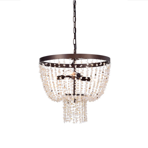 WAREHOUSE OF TIFFANY'S RL8271AB Teriz 19 in. 3-Light Indoor Bronze Finish Chandelier with Light Kit