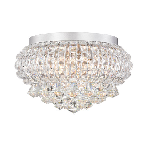 WAREHOUSE OF TIFFANY'S MX36/4SI Gail 4-Light Metal & Crystal Shade Flush Mount