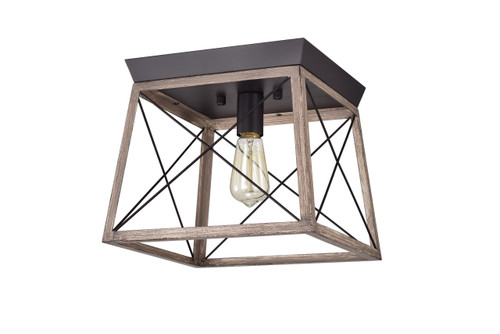 WAREHOUSE OF TIFFANY'S CD003-1IWG Tamara Oil Rubbed Bronze 1-Light Open-Cage Metal Flush Mount