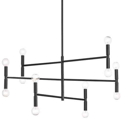 DAINOLITE AVA-3012C-MB 12 Light Incandescent Chandelier, Matte Black Finish DAINOLITE AVA-3012C-MB 12 Light Incandescent Chandelier, Matte Black Finish