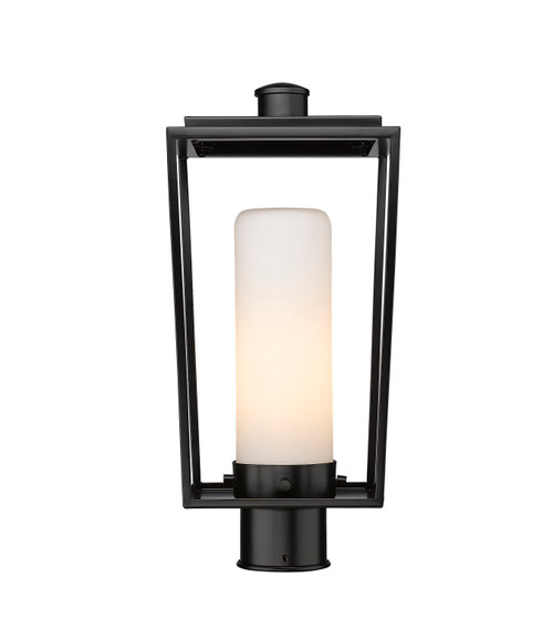 Z-LITE 595PHMR-BK 1 Light Outdoor Post Mount Fixture, Black