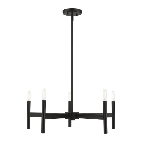LIVEX LIGHTING 51175-04 Black 5-Light Chandelier