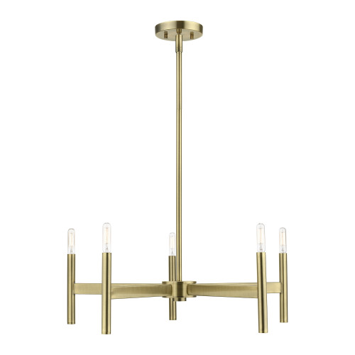 LIVEX LIGHTING 51175-01 Antique Brass 5-Light Chandelier LIVEX LIGHTING 51175-01 Antique Brass 5-Light Chandelier