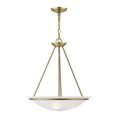 LIVEX LIGHTING 4826-01 Antique Brass 3-Light Pendant Chandelier LIVEX LIGHTING 4826-01 Antique Brass 3-Light Pendant Chandelier