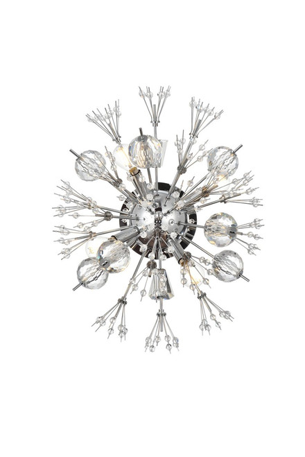 Elegant Lighting 2500W19C Vera 19 inch crystal starburst wall sconce in chrome