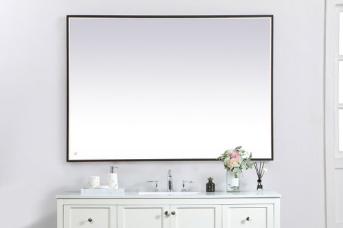 Elegant Decor MRE64260BK Pier 42x60 inch LED mirror with adjustable color temperature 3000K/4200K/6400K in black