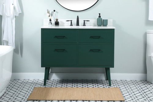 Elegant Decor VF41042MGN-BS 42 inch bathroom vanity in Green with backsplash