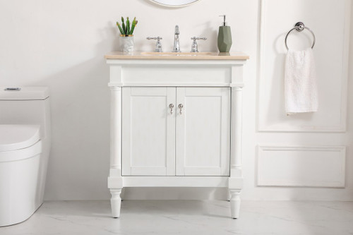 Elegant Decor VF-1030AW 30 inch single bathroom vanity in antique white