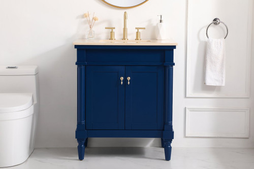 Elegant Decor VF-1030BL 30 inch single bathroom vanity in blue