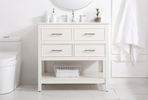 Elegant Decor VF19036WH 36 inch single bathroom vanity in white Elegant Decor VF19036WH 36 inch single bathroom vanity in white