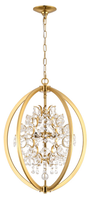 Bethel International LA10C18AB 4-Light Chandelier, Antique Brass