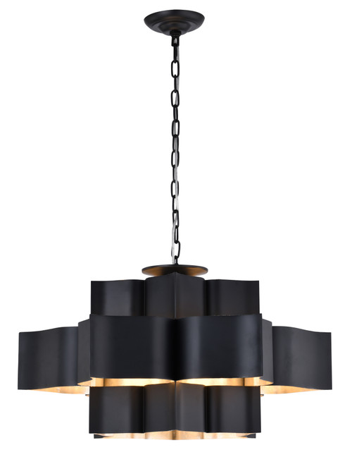 Bethel International MU03C30BS 12-Light Chandelier, Matte Black