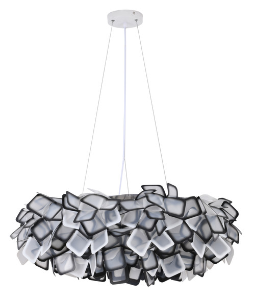 Bethel International DLS99C30B 1-Light LED Chandelier, Black & White